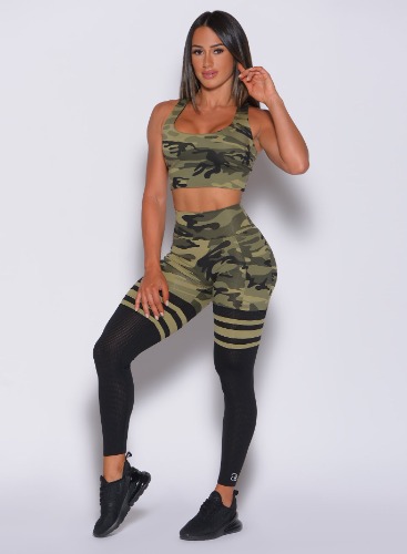 Scrunch Thigh Highs | M / Bright Army Camo / Medium Weight