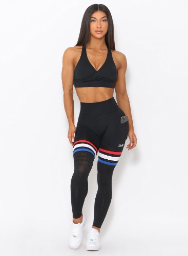 Scrunch Thigh-Highs | M / Red/White/Blue / Medium Weight