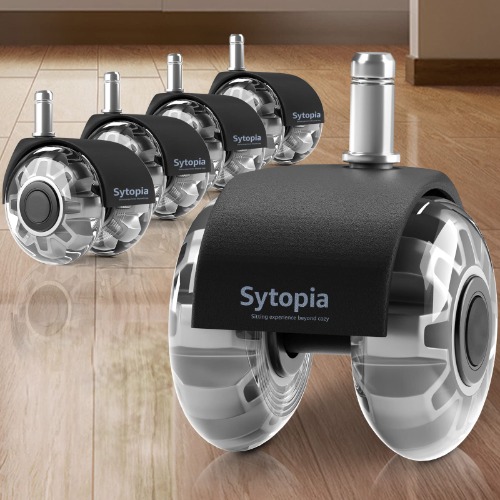 Sytopia Office Chair Caster Wheel Replacement Suitable for All Floors and Carpets, Heavy Duty Rollerblade Chair Wheels, Universal Caster Wheels Size(11x22 mm) - 