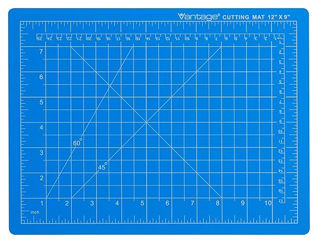 Dahle Vantage 10690 Premium Self-Healing Cutting Mat, 9"x12", 1/2" Grid, 5 Layers for Max Healing, Perfect for Crafts & Sewing, Blue - Blue - 12"L x 18"W