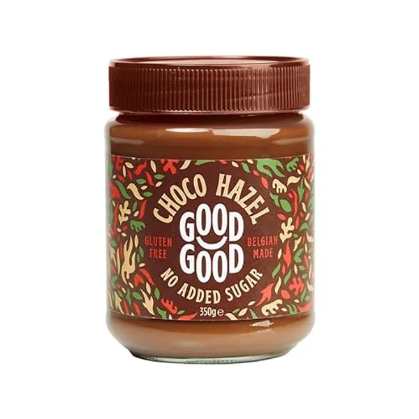 GOOD GOOD Belgian Choco Hazel with Stevia and Maltitol - No Added Sugar - Chocolate Hazel Spread - Gluten Free - Vegetarian Friendly - 12 oz (350g)
