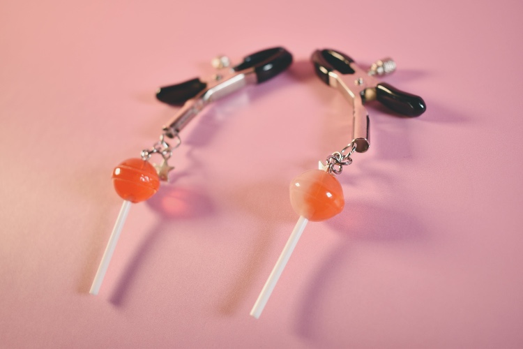Red Lollipop Nipple Clamps