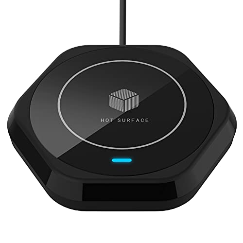 Coffee Mug Warmer: Smart Beverage Heating Plate Candle Wax Cup Warmer Electric Thermostat Coaster for Hot Coffee Milk Tea Water Cocoa Desk Home Office Use (R1 Black) - R1