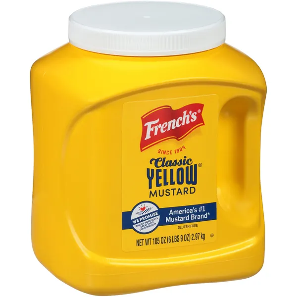 French's Classic Yellow Mustard, 105 oz - One 105 Ounce Bulk Container of Tangy and Creamy Yellow Mustard Perfect for Professional Use or for Refillable Containers at Home - 6.56 Pound (Pack of 1)