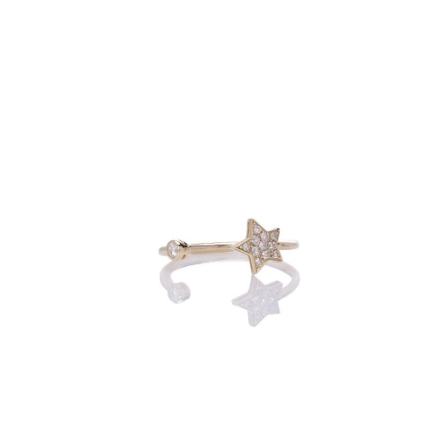 Star Shaped Diamond Ring - 14K Rose Gold