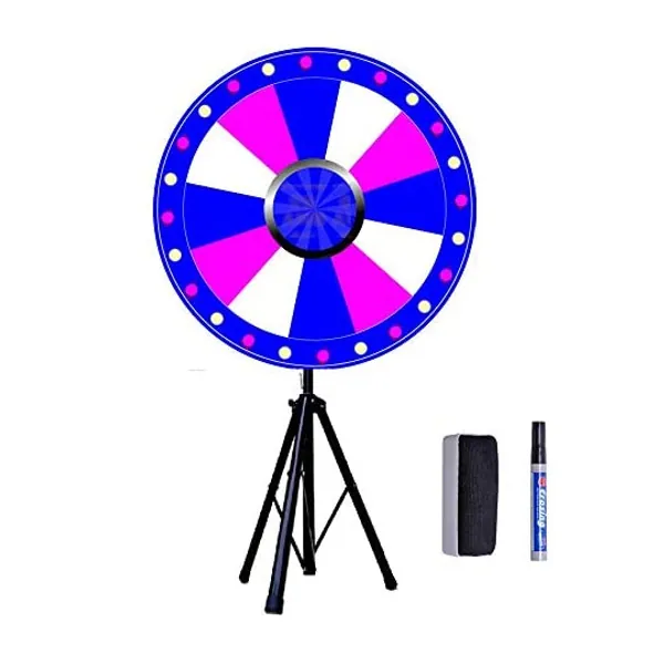 
                            ROMYIX 24" Color Prize Wheel Spinning Wheel 12 Slots Color Prize Wheel Spinner Game with Folding Tripod Floor Stand Height Adjustable
                        