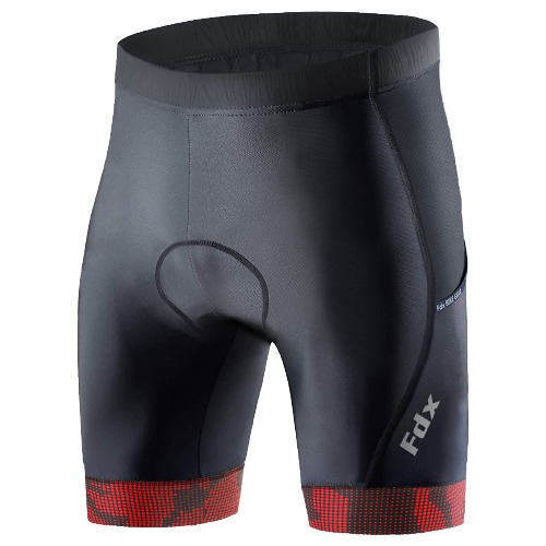 FDX Mens Cycling Shorts with Two Side Pockets 3D Anti-Bac Gel Padded Hi-Viz Powerband Leg Grippers Breathable Quick Dry Body Fit Anti-Slip, Mountain Biking Half Pants, Bicycle, Bike