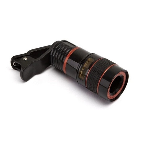 Telephoto PRO Clear Image Lens Zooms 8 times closer! For all Smart Phones & Tablets with Camera - Black/Red
