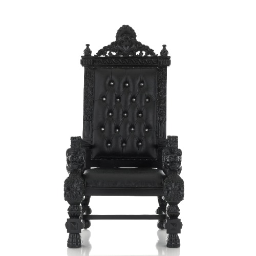 "King Samuel 68" Lion Throne Chair - Black / Black