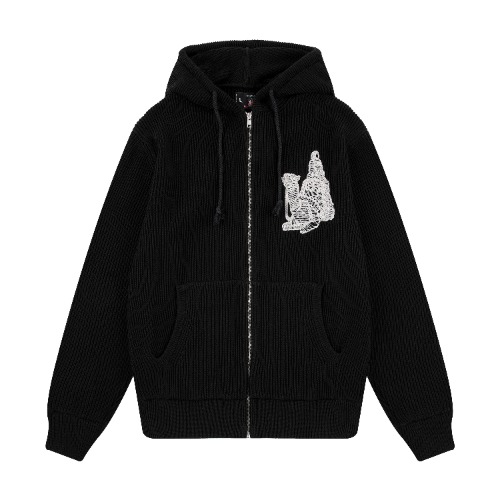 "yasmin v3" Zip Up knit black | large