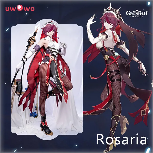 Uwowo Game Genshin Impact Cosplay Rosaria Thorny Benevolence Cosplay Costume | Pre-sale Set A XXXL