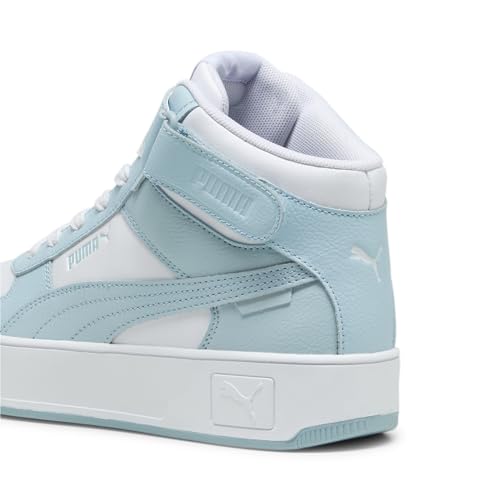 PUMA Femme Carina Street Mid Sneaker - 40.5 EU - White Turquoise Surf Blue