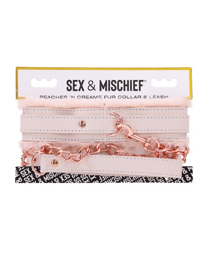 Sex &amp; Mischief Peaches 'n CreaMe Fur Collar &amp; Leash