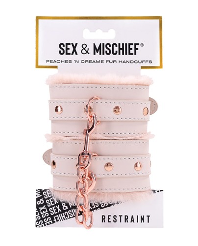 Sex &amp; Mischief Peaches 'n CreaMe Fur Handcuffs