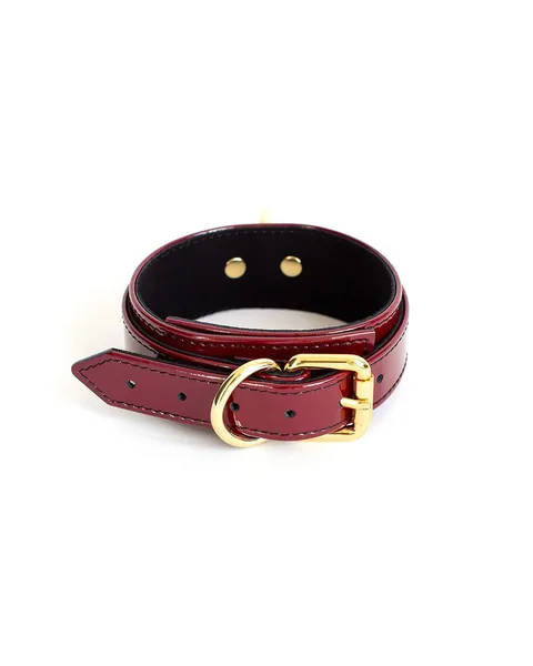 Anoeses Burgundy Patent Leather Collar & Leash