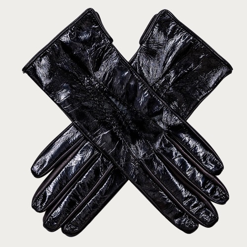 Black UK Black Patent Leather Gloves