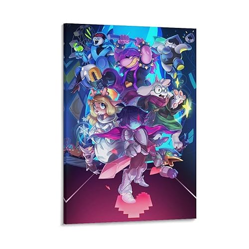 silanod Deltarune PC Game Cartoon Wall Art Poster For Room Aesthetics Poster For Bedroom Bathroom Living Room Office Kitchen Decor Frame-Poster24x36inch(60x90cm) - 24x36inch(60x90cm) - Frame-Poster