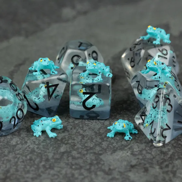 Frog Dice Set for DnD - Animal Inclusion Dice for D&D - Frog Dice for DnD, Dungeons and Dragons, Pathfinder, TTRPGs