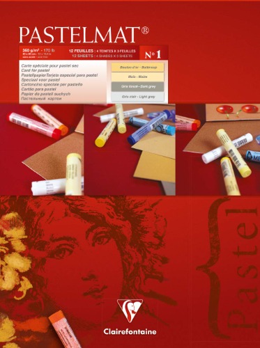 Clairefontaine 96018C Zeichenblock Pastelmat (12 Blatt, 30 x 40 cm, 360 g, mit 4 transparenten Trennblättern, Spezielkarton ideal fur Pastell und Kreide) hellgelb, gelb, dunkelgrau und hellgrau - 30x40 cm n°1