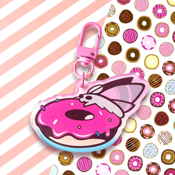 Donut Moth Keychain