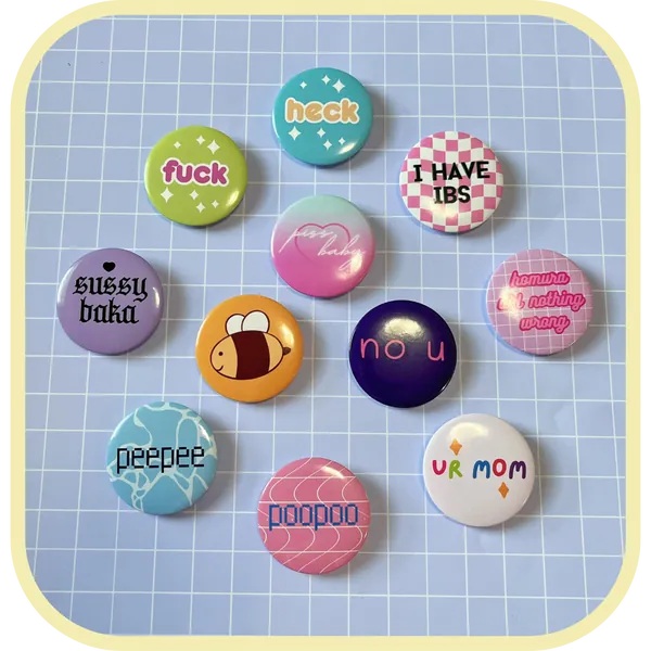 funny aesthetic buttons