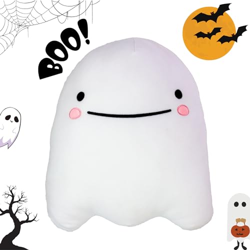 Spooky The Ghost - Extra Large 16 Inch Plush Pal, Ultra-Soft & Cuddly Ghost Pillow: Perfect Halloween Plushie Gift for Kids, Adults and Baby - Collectible Squish Pillow Stuffed Animal