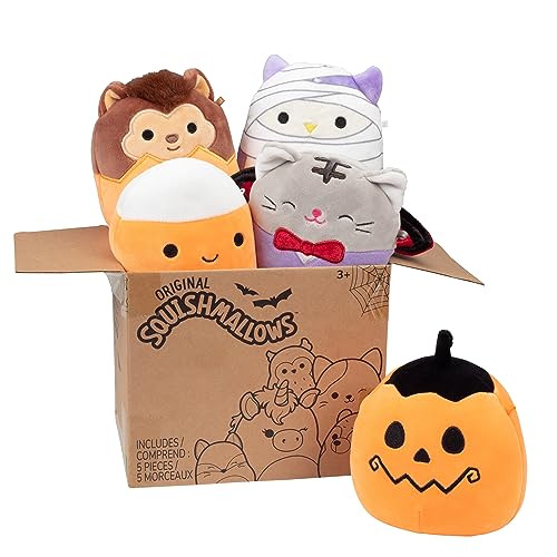 Squishmallows Original 5-Inch Halloween 5 Pack - Official Jazwares Halloween Plush - Collectible Soft & Squishy Mini Stuffed Animal Toy - Add to Your Squad - Gift for Kids, Girls & Boys