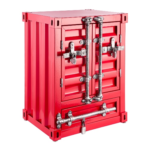 Container Storage Side Table - Large - Red