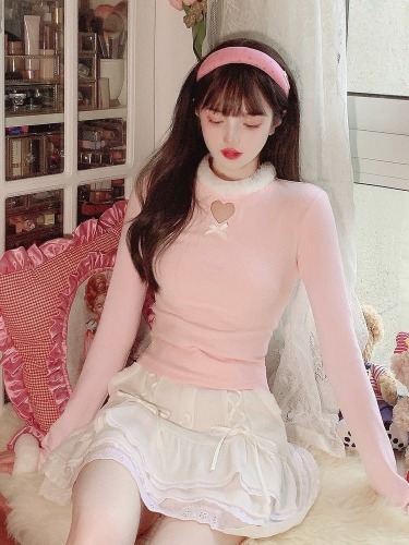 Dollette Skirt & Turtleneck Outfit - Pink Turtleneck / S