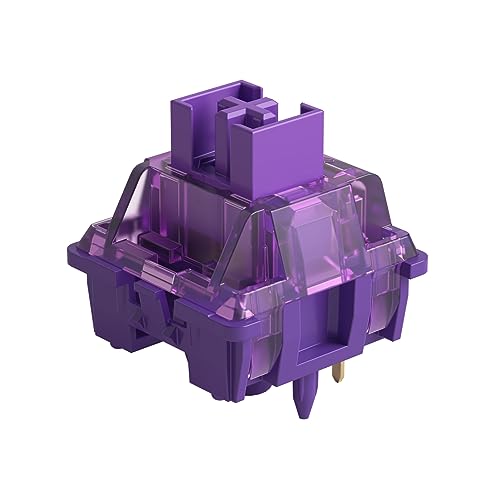 Akko V3 Lavender Purple Pro Keyboard Switch with Dustproof Stem for Mechanical Gaming Keyboard, 5-Pin Tactile Switches Pre-Lubed Switch (45pcs) - Lavender Purple V3 Pro