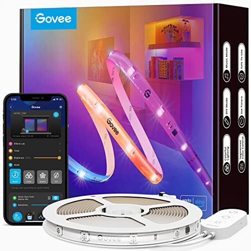 Govee RGBIC Pro LED Strip 10m, Funktioniert mit Alexa und Google Assistant, Beschichtes Lichtband Sync mit Musik, App-Steuerung, Farbwechsel, Geeignet für Zuhause Schlafzimmer - 10M