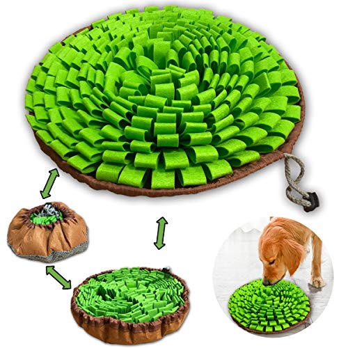 Pet Snuffle Mat for Dogs,Interactive Feed Puzzle for Boredom,Encourages Natural Foraging Skills for Cats Rabbits Dogs Bowl, Dog Treat Dispenser Indoor Outdoor Stress Relief,Travel Portable and Compact - Single