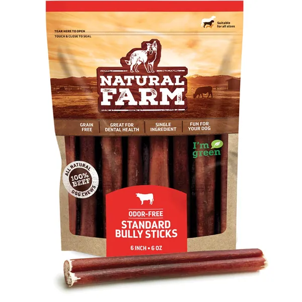 Natural Farm Bully Sticks - 6", 6 Ounces (0.37lbs.)
