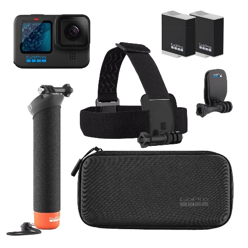 GoPro HERO11 Black Accessory Bundle - Includes Extra Enduro Battery (2 Total), The Handler (Floating Hand Grip), Headstrap + Quick Clip, and Carrying Case - H11 Accessory Bundle