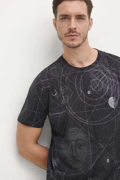 T-shirt cotton male black color