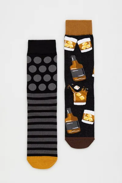 (Socks)Skarpetki męskie bawełniane wzorzyste (2-pack) kolor multicolor
