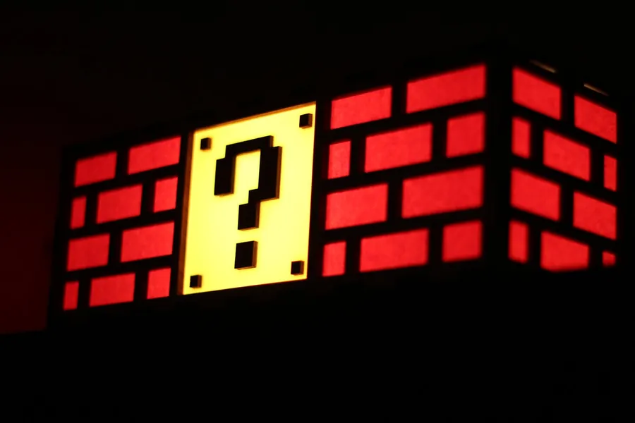 Colorful Mario Question Mark Block Lamp - Nintendo roots