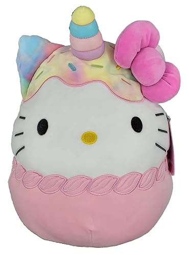 Squishmallows Official Kellytoy Sanrio Squad Squishy Stuffed Plush Polyester Toy Animal (Hello Kitty (Cupcake), 24 Inches