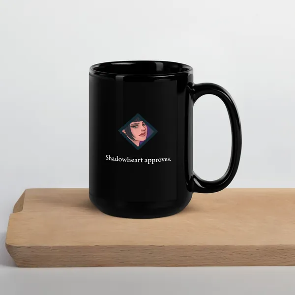 Shadowheart approves of this Black Mug, 15oz double-sided Baldur's Gate BG3