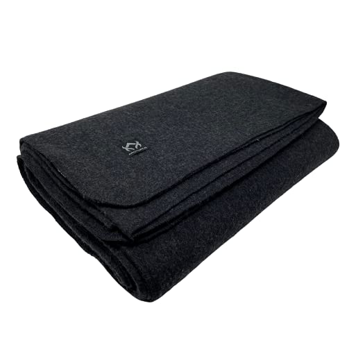 Arcturus Military Wool Blanket - 4.5 lbs, Warm, Heavy, Washable, Large 64" x 88" - Great for Camping, Outdoors, Survival & Emergency Kits (Charcoal Gray) - Charcoal Gray