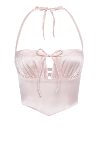 Aria Silk Satin Corset - Pink | S