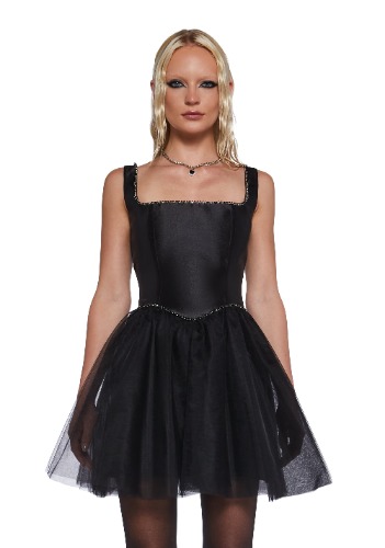 Polished Pirouette Corset Dress - Black | BLACK / Small