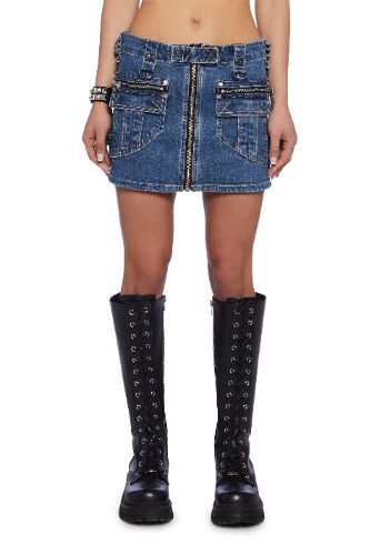 Power Mini Skirt - Blue | BLUE / Small