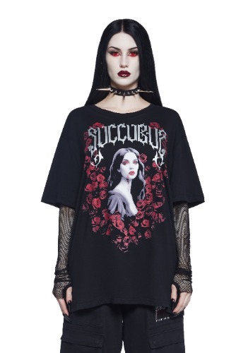Succubus Seduction Long Sleeve Top | BLACK / Small