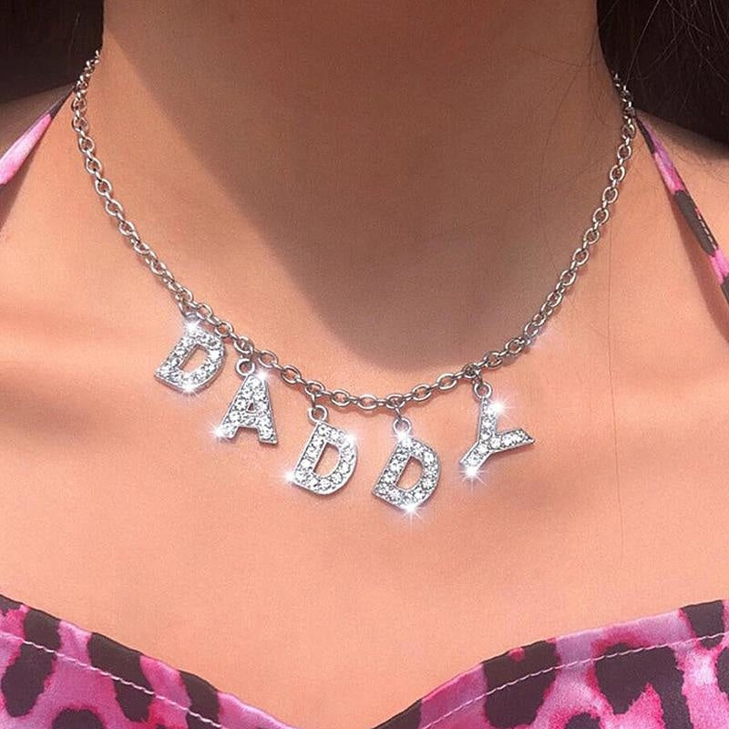 Rhinestone Daddy Necklace - DADDY