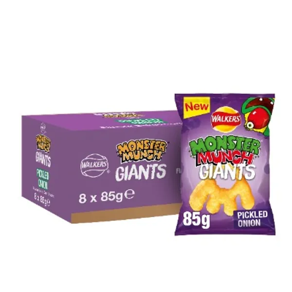 Walkers Monster Munch Giants Pickled Onion 85g (Case of 8)