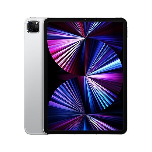 2021 Apple 11-inch iPad Pro (Wi-Fi + Cellular, 512GB) - Silver (Renewed) - 512GB - WiFi + Cellular - Silver