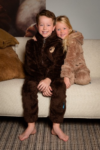 Kids Knuffle Fleece Onesie - Brown / 122-128