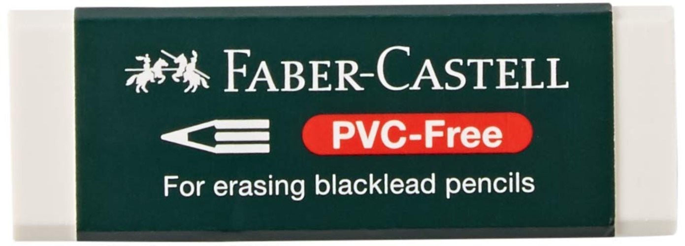 Faber-Castell 188121 - Radierer 7081 N PVC-Free, Kunststoff, weiß - 1 Stück - Single