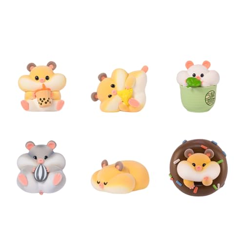 maidimiao Flocking Rich Hamster Daily Life 1PC Cute Blind Box Bags Figures Collectible Toys Birthday Gifts - Single box - Daily Life